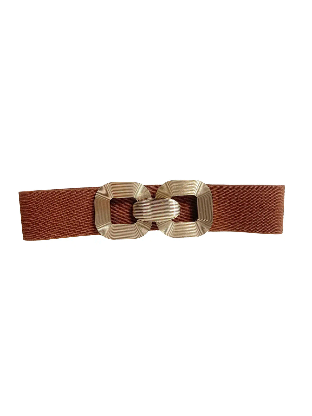 Cece - Cintura elasticizzata a vita alta beige e oro