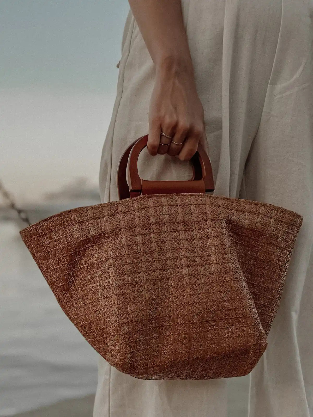 Borsa In Paglia CHIC DIARY Piccola A Tracolla – Estiva, Con Cerniera E Nappa, Marrone, 21,5x18 Cm, Ideale Per Spiaggia E Shopping